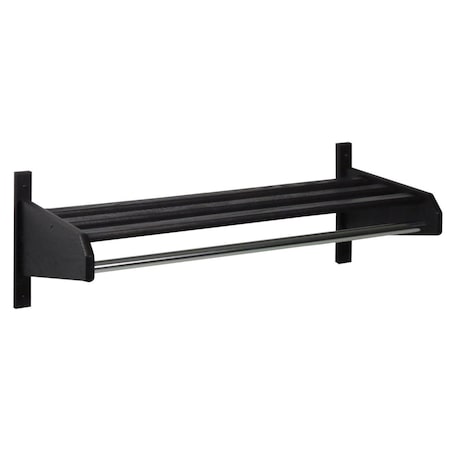 Palacedesigns 38 in. Oak Coat & Hat Rack - 0.62 in. Dia. Bar, Black PA3263701